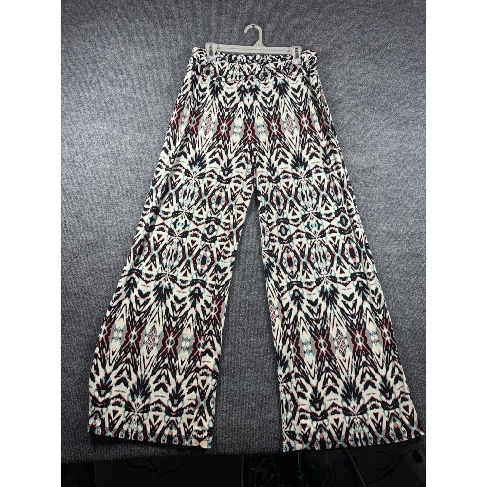 Boston Proper Wide Leg Palazzo Pants Size L Geometric Aztec Print Boho Y2K USA